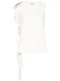 MSGM draped-detail cotton blouse - Neutrals