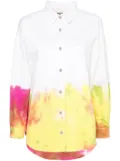 MSGM tie-dye denim shirt - White