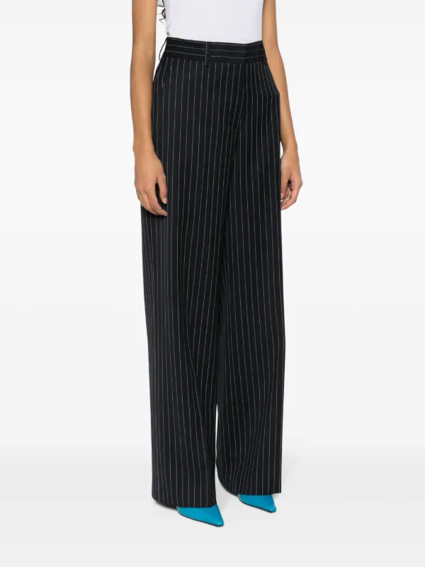 MSGM ハイウエストストレトレックトラウサ 3541MDP13237605 99 MSGM ハイウエスト ストレートパンツ | ブルー | FARFETCH JP