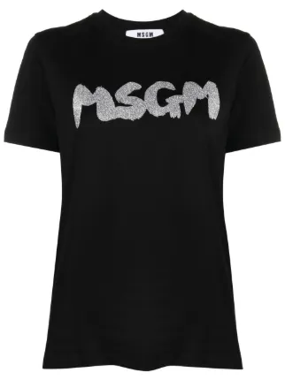 MSGM グリッターロゴ Tシャツ - Farfetch
