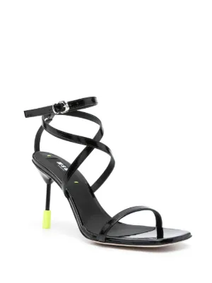 【関税込み】MSGM ブラック Iconic MSGM ヒールサンダル Msgm ウィメンズ シューズ | SSENSE 日本