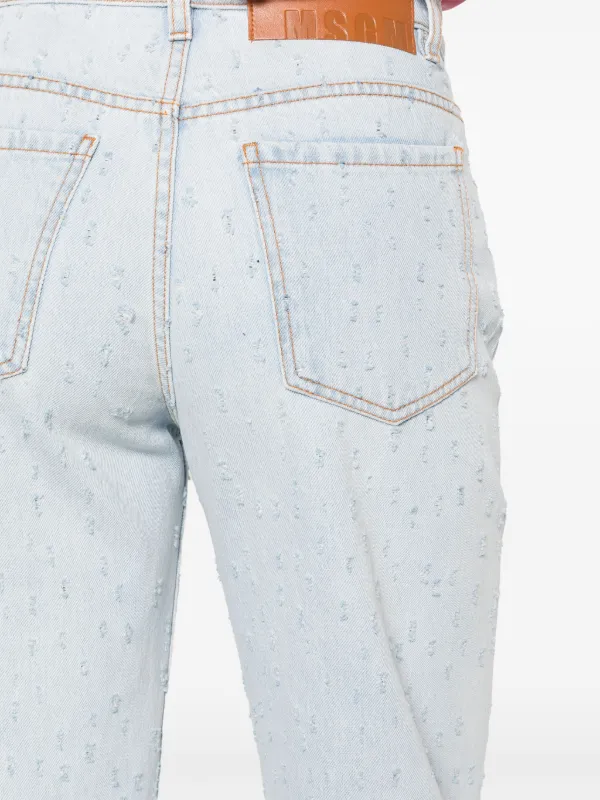 MSGM ダメージ ボーイフレンドジーンズ | ブルー | FARFETCH JP