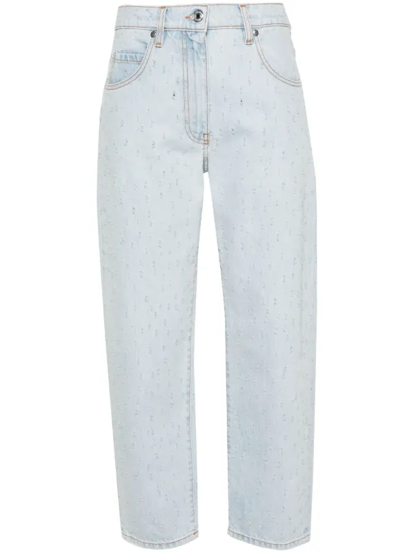 MSGM ダメージ ボーイフレンドジーンズ | ブルー | FARFETCH JP