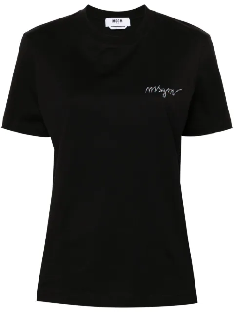 MSGM logo-embroidered T-shirt