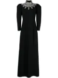 Andrew Gn crystal-embellished puff-sleeves dress - Black