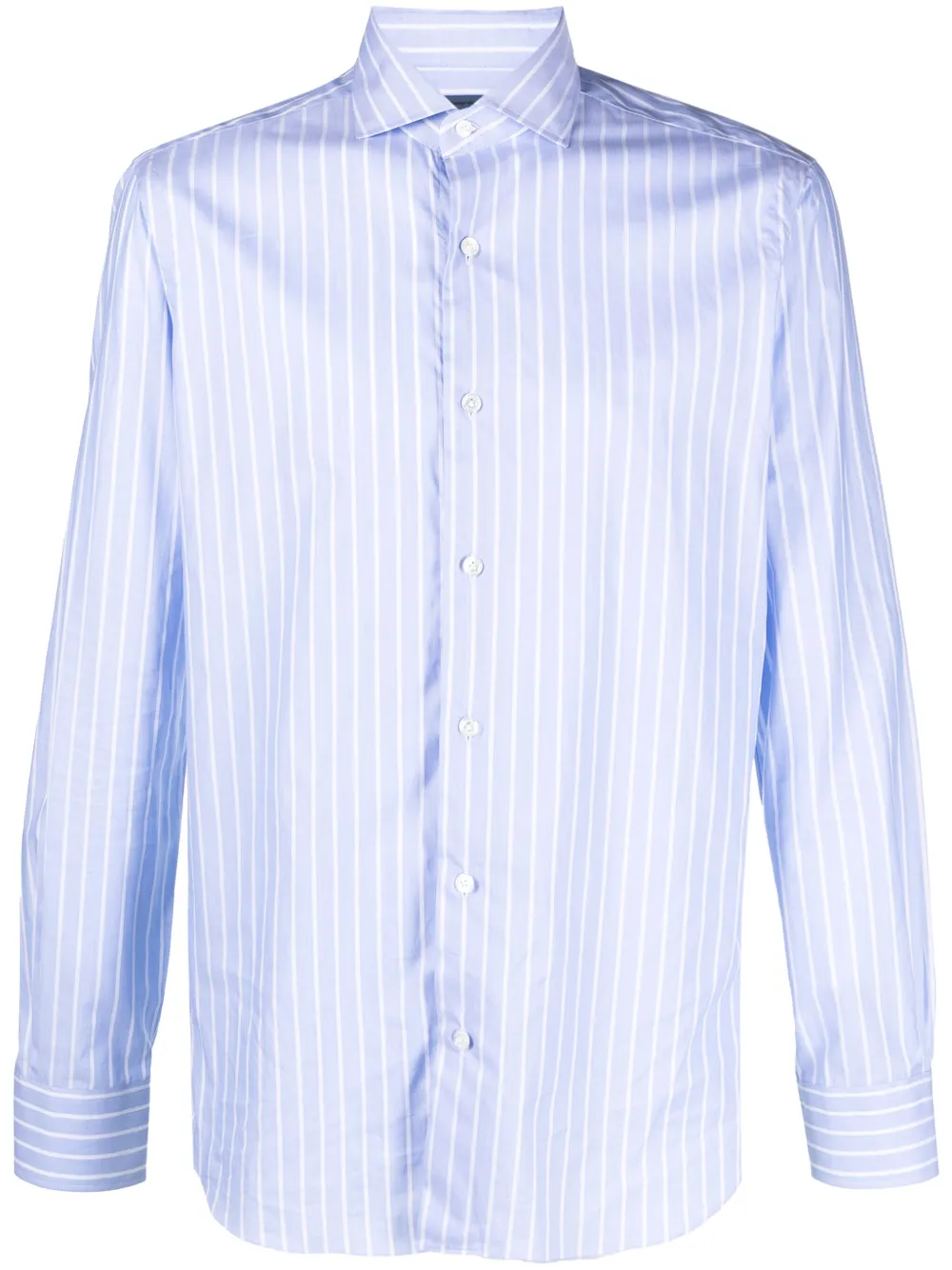 Barba Gestreept katoenen overhemd Blauw
