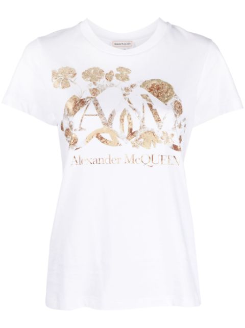 Alexander McQueen Dutch Flower Logo cotton T-shirt Women