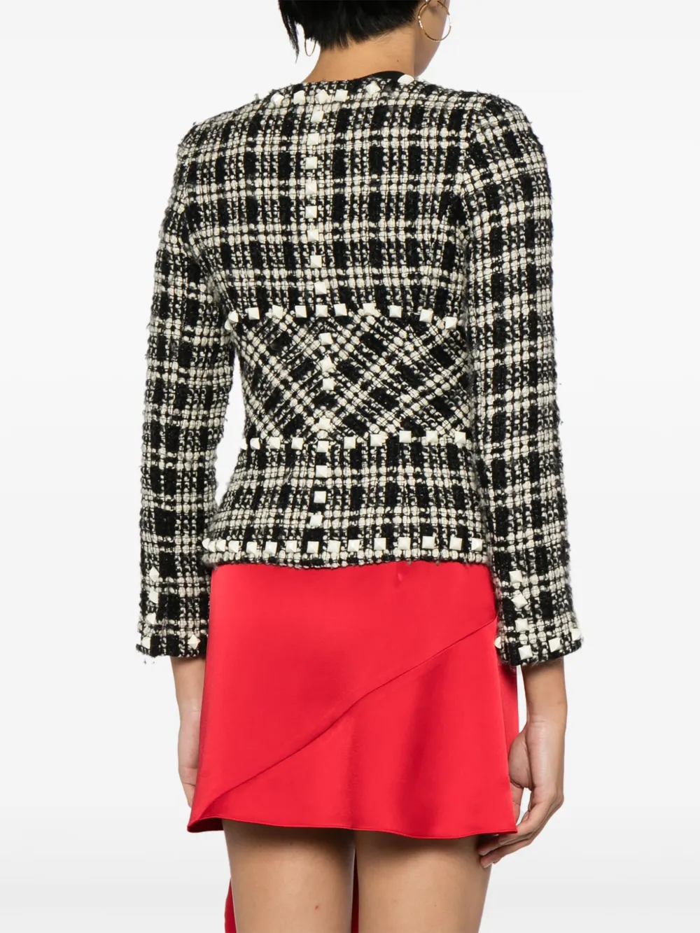 Pre-owned Chanel 2003 Tweed Single-breasted Jacket In Black