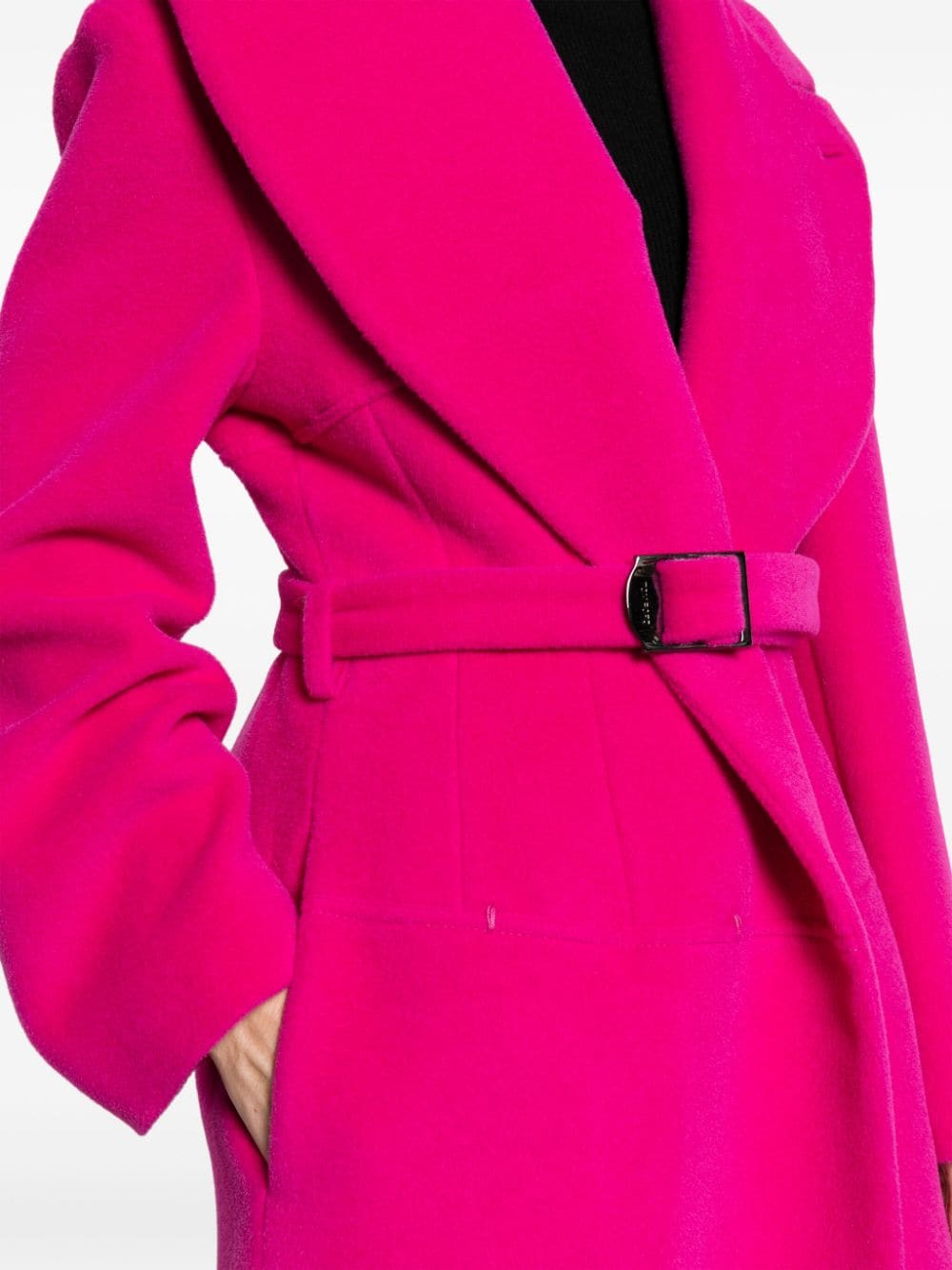 Shop Tom Ford Faux-fur Belted Coat In Pink