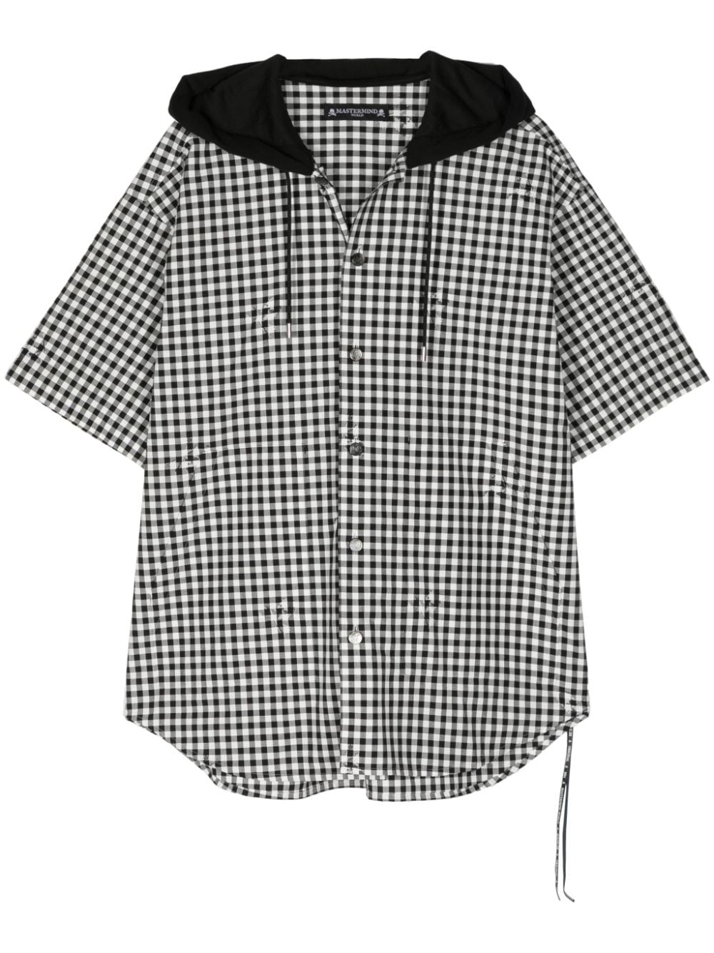 Mastermind Japan Plaid-check Hoodie Shirt In Black