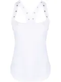 The Attico eyelet-embellished ribbed-knit tank top - White