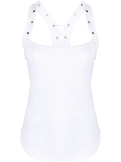 The Attico eyelet-embellished ribbed-knit tank top