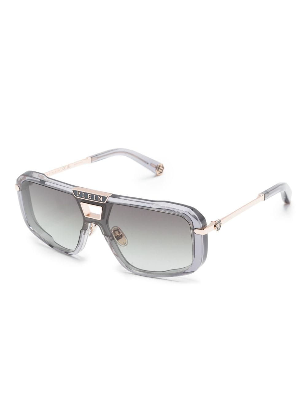 Philipp Plein pilot-frame transparent sunglasses - Grijs