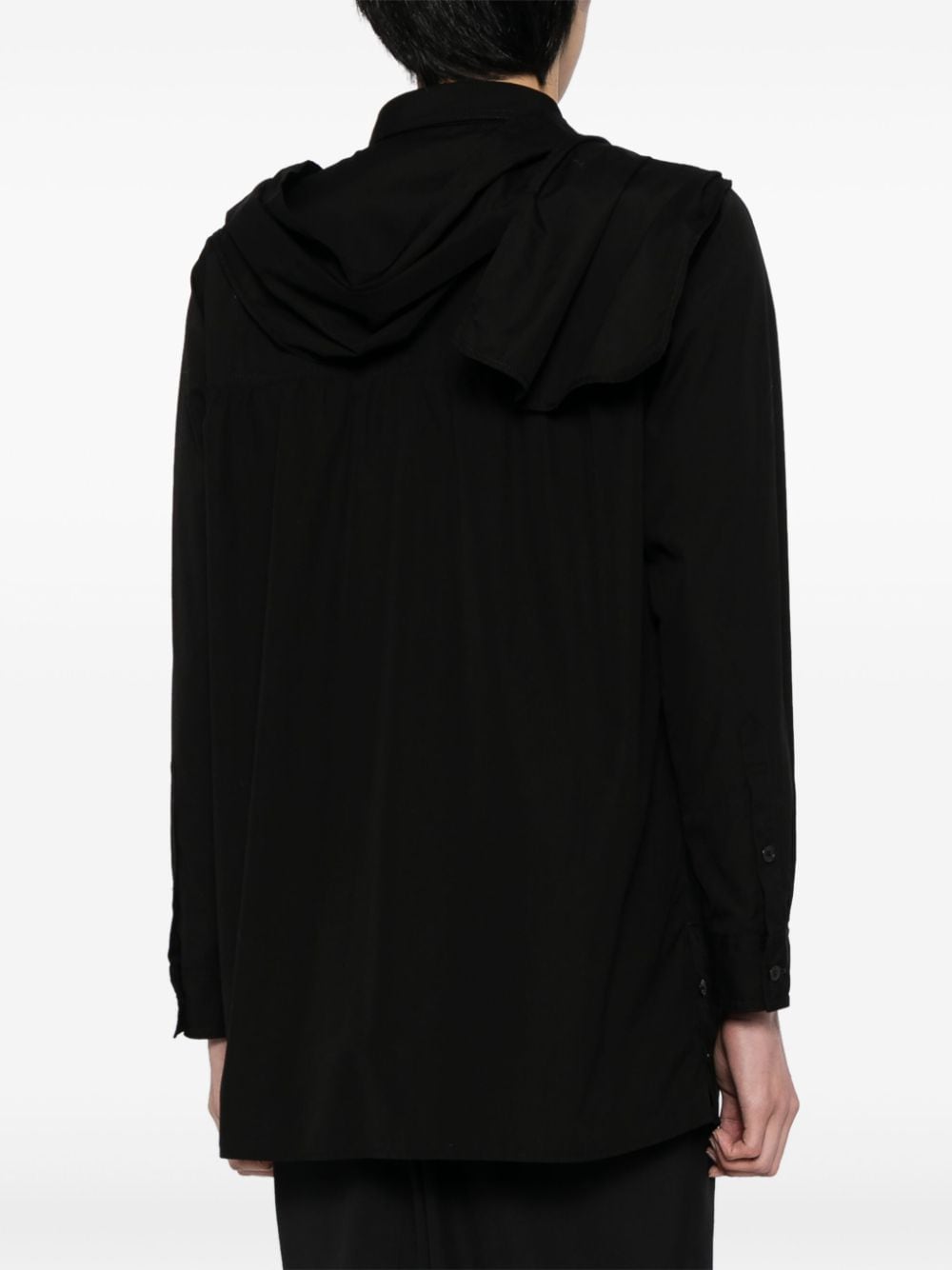 Shop Yohji Yamamoto Detachable-collar Cotton Shirt In Black