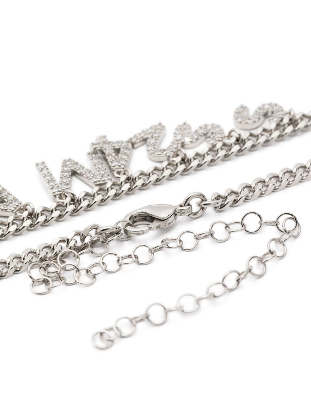 Shop Mm6 Maison Margiela Logo-charm Chain-link Necklace In Silver