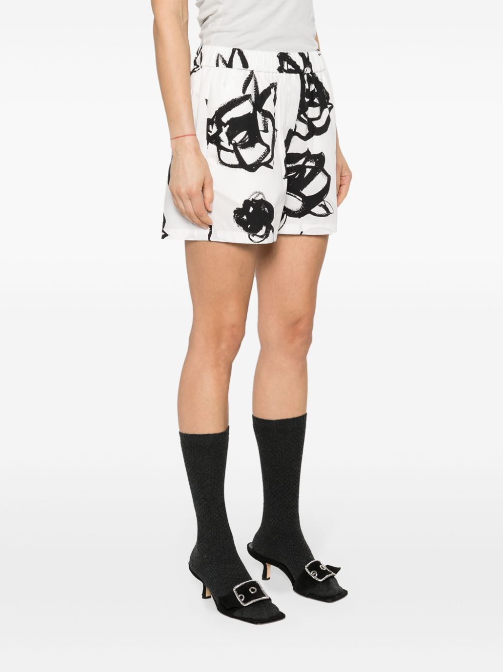MSGM Shorts met bloemenprint Zwart