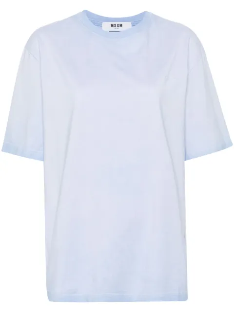 MSGM logo-embroidered cotton T-shirt