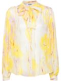 MSGM abstract-print shirt - Yellow