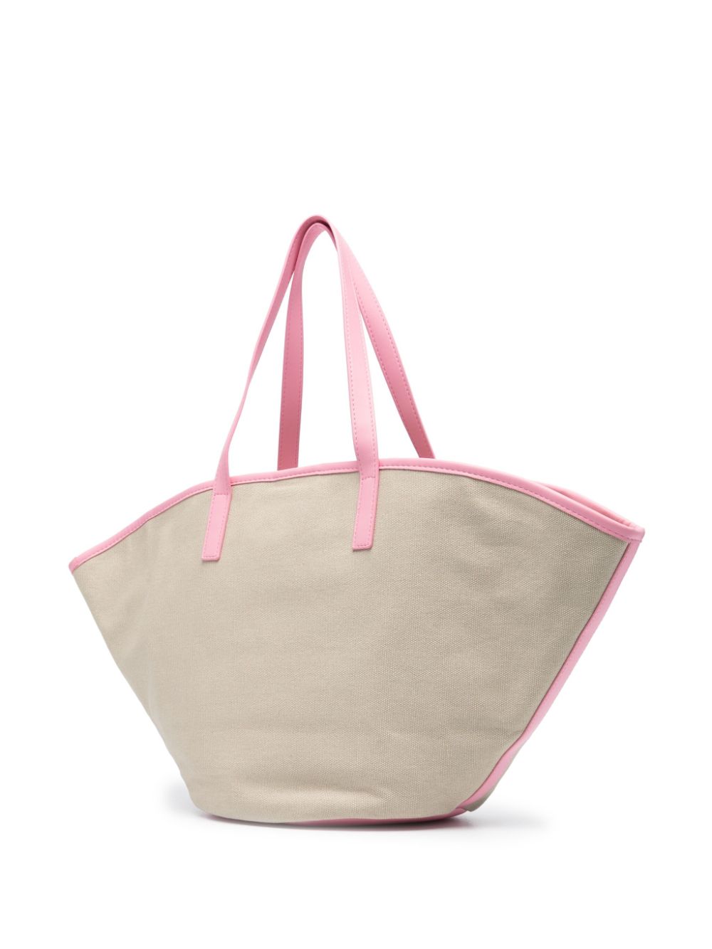 Shop Msgm New Logo-print Tote Bag In Neutrals