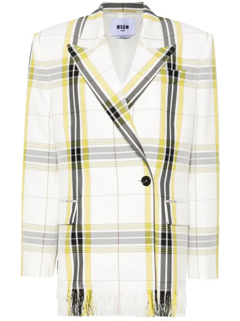 MSGM check-pattern double-breasted blazer