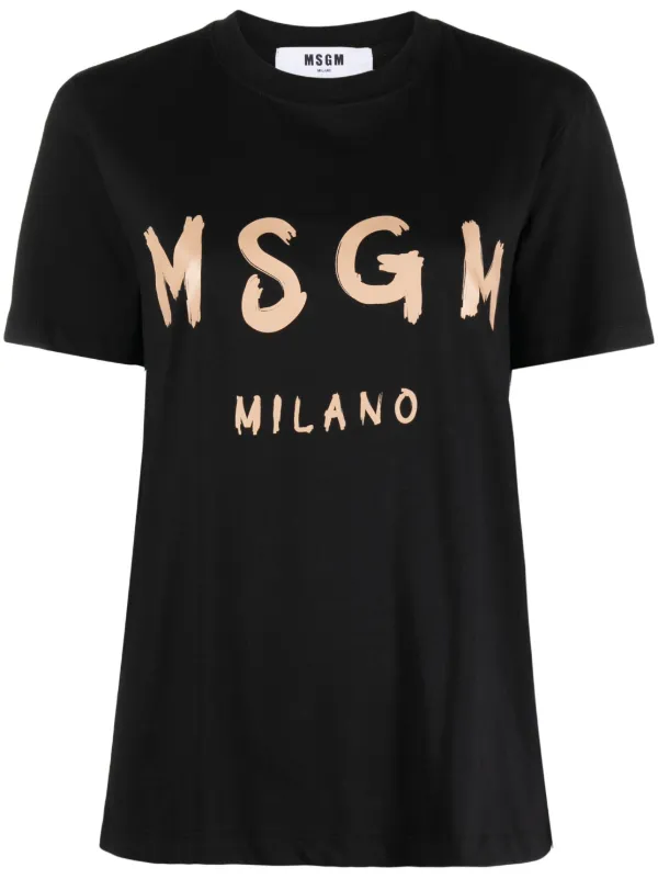 MSGM ロゴプリント Tシャツ | ブラック | FARFETCH JP