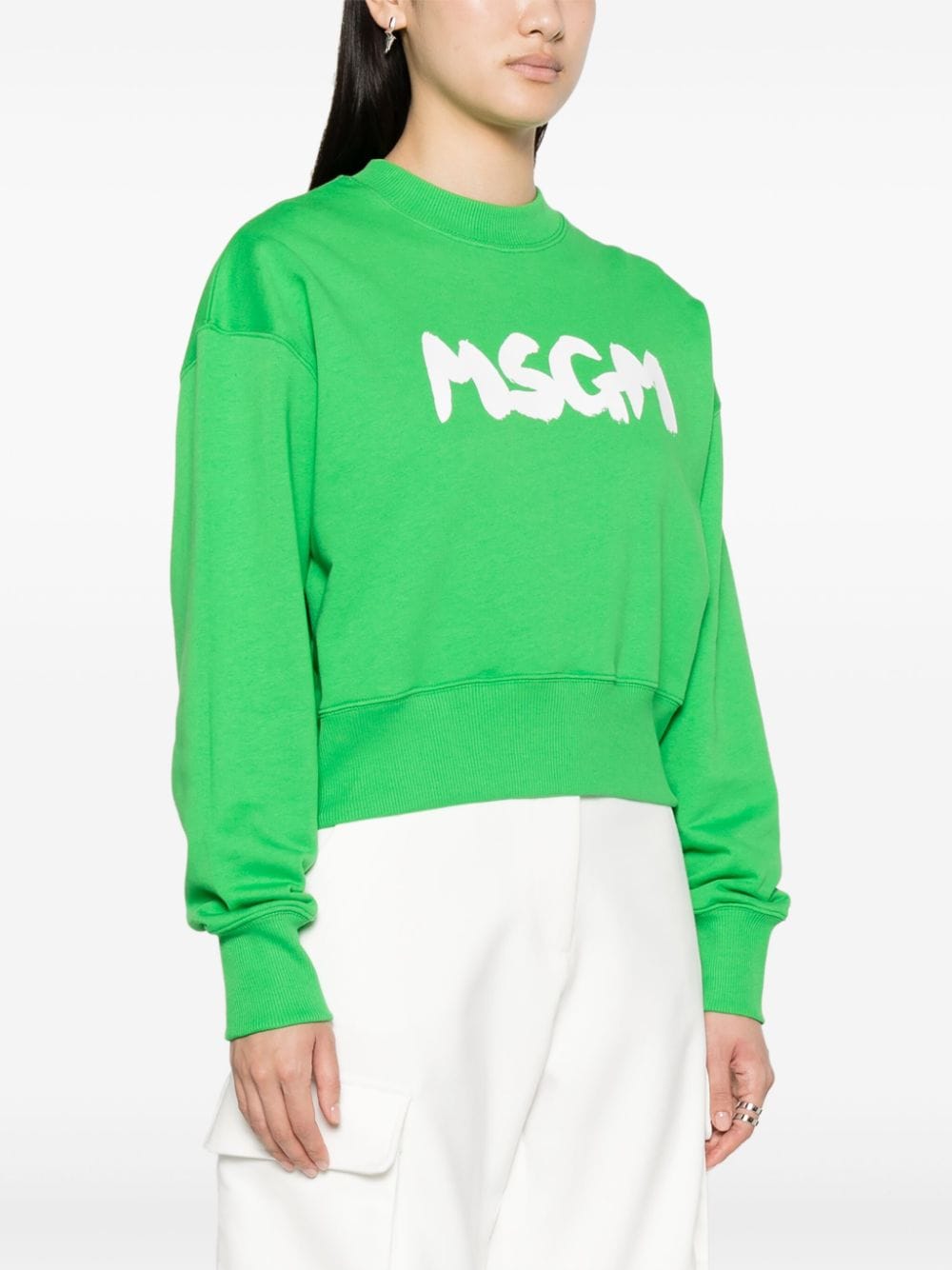 MSGM Sweater met logoprint Groen