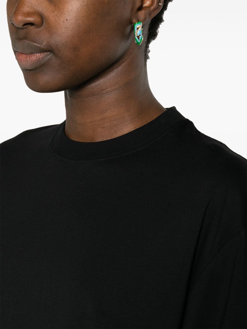 Shop Msgm Short-sleeve Cotton T-shirt Dress In Black