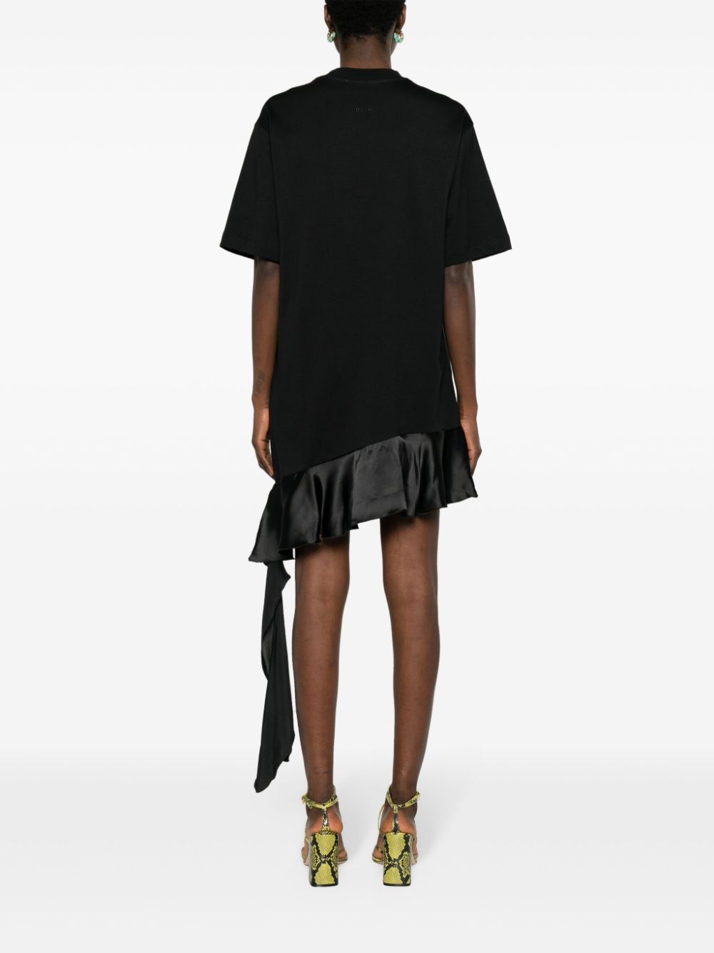 Shop Msgm Short-sleeve Cotton T-shirt Dress In Black