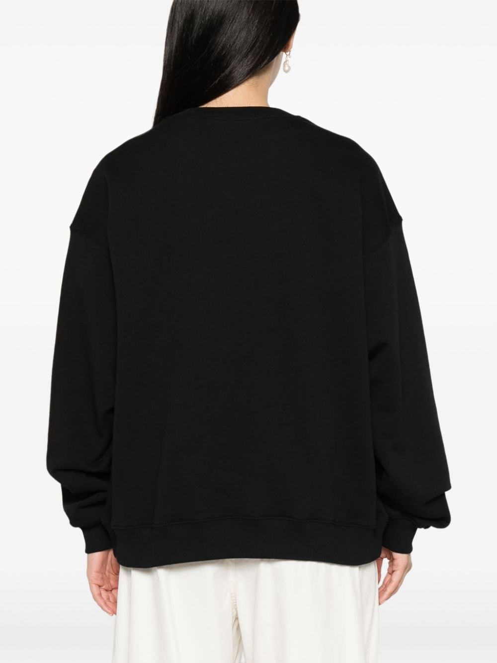 Shop Msgm Graphic-print Cotton Sweatshirt In Black