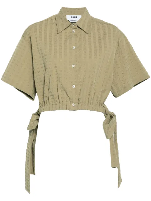 MSGM seersucker cropped shirt