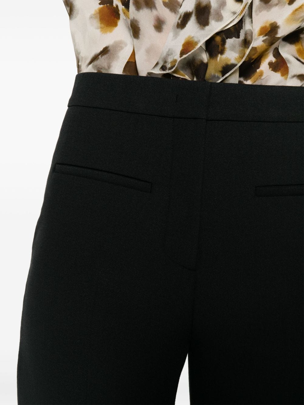 Shop Msgm Mid-rise Tailored Trousers In Black
