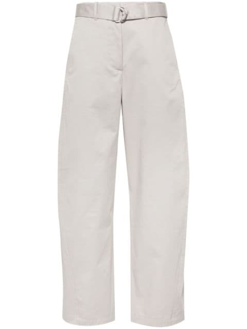 MSGM belted tapered cotton trousers