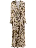 MSGM abstract-pattern print ruffle-detailing dress - Neutrals