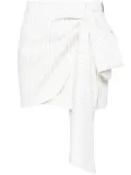 MSGM bow-detail pinstriped miniskirt - White