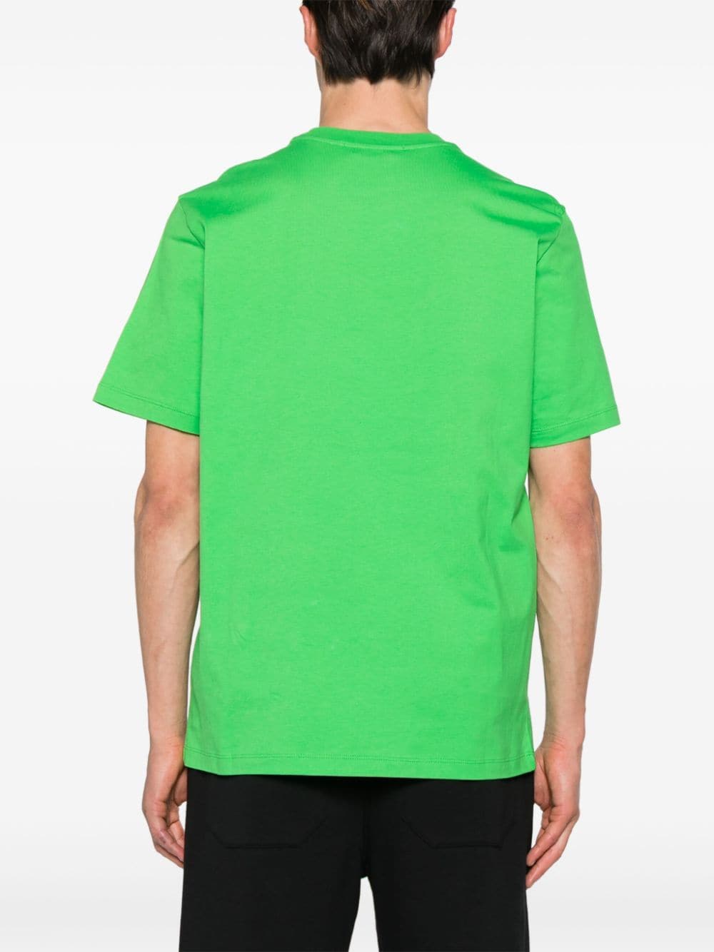 Shop Msgm Logo-print Cotton T-shirt In Green