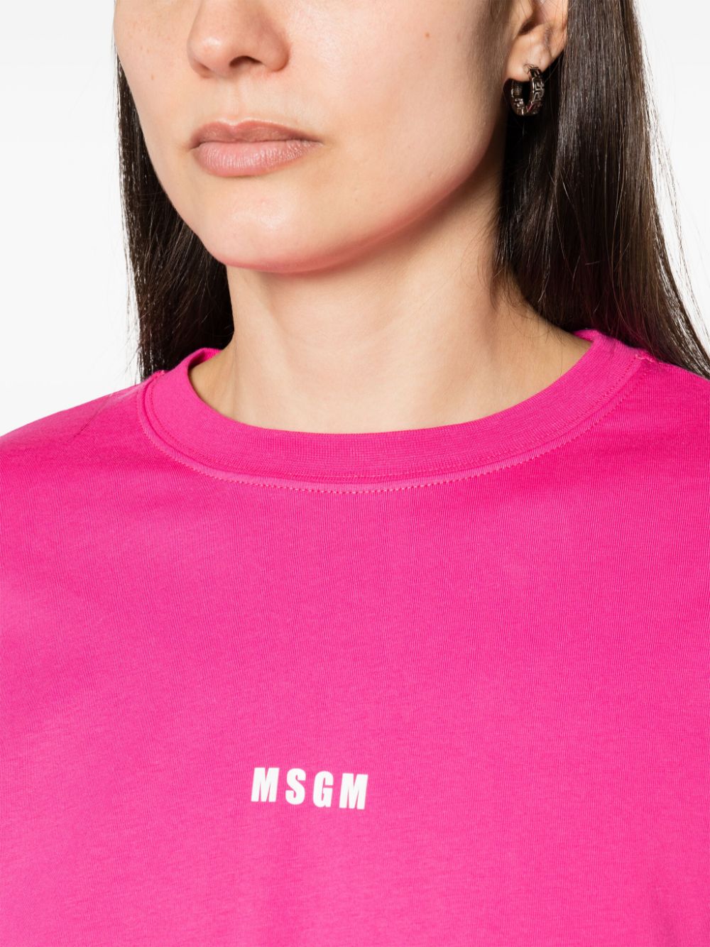 MSGM Katoenen T-shirt met logoprint Roze