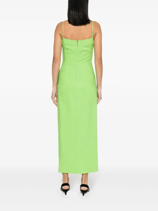 msgm green dress MSGM Jacquard Satin Shirt Dress main image 1