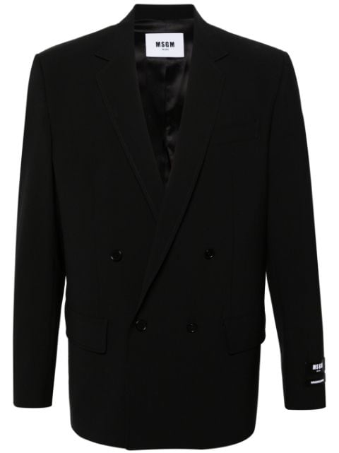 MSGM logo-patch double-breasted blazer