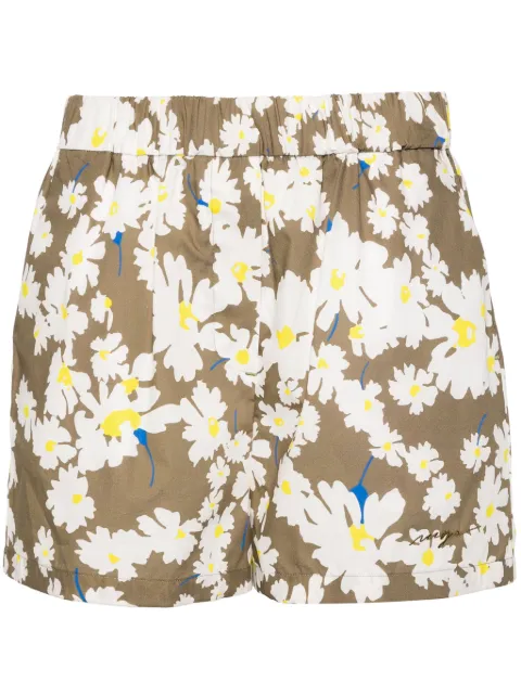 MSGM floral-print cotton shorts