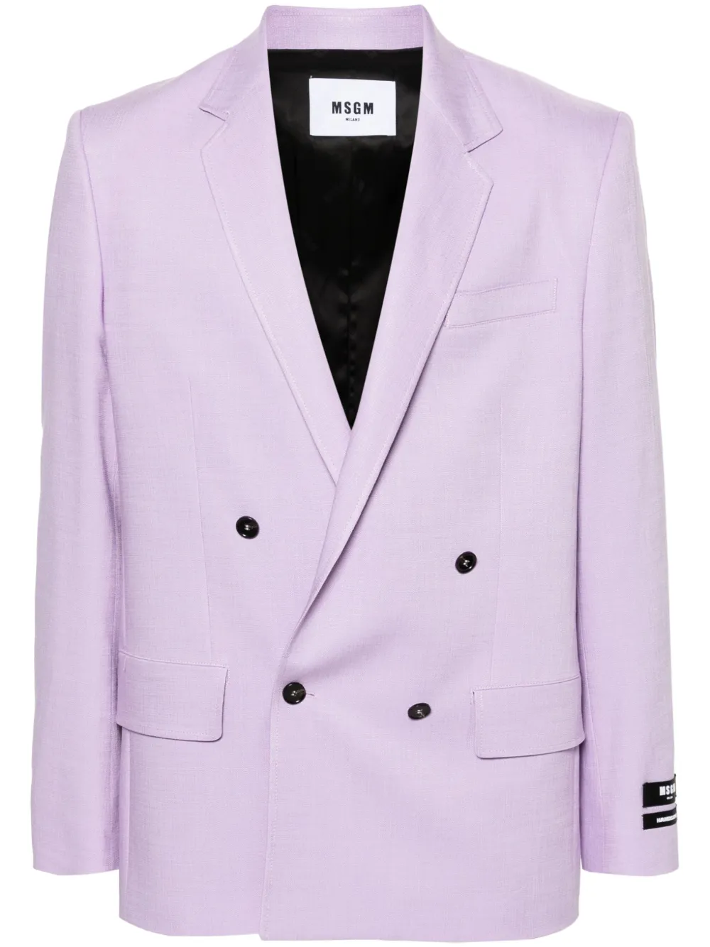 MSGM Blazer met enkele rij knopen en logo-applicatie Paars