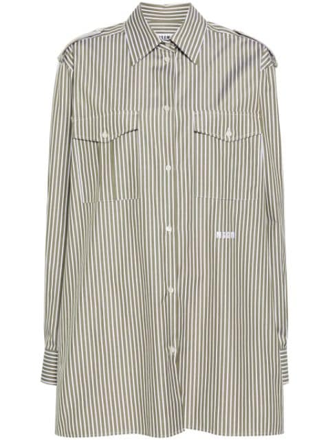 MSGM candy-striped cotton shirt