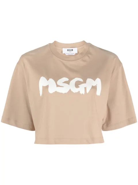 MSGM playera corta con logo estampado