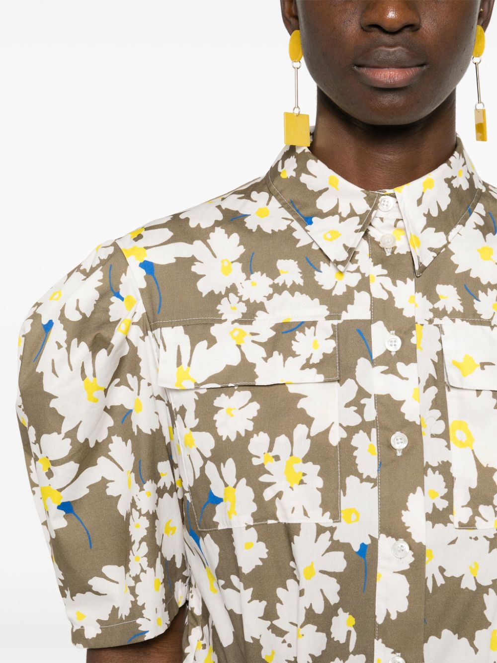 MSGM Jurk met bloemenprint Groen