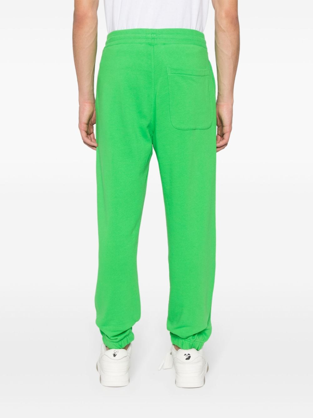 Shop Msgm Logo-print Cotton Track Pants In Green