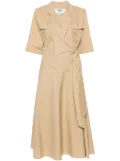 MSGM wraparound midi dress - Neutrals