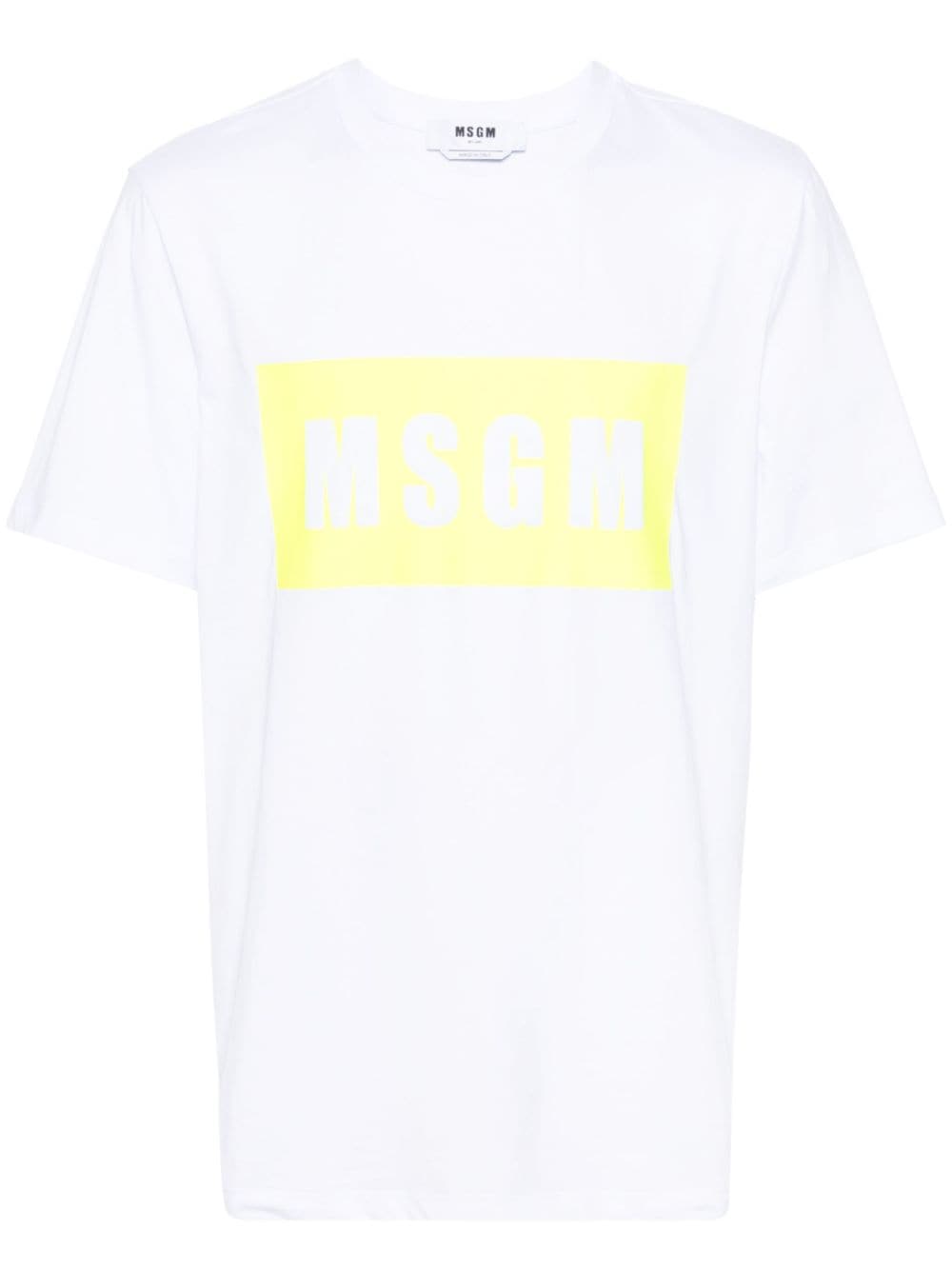 MSGM Katoenen T-shirt met logoprint Wit