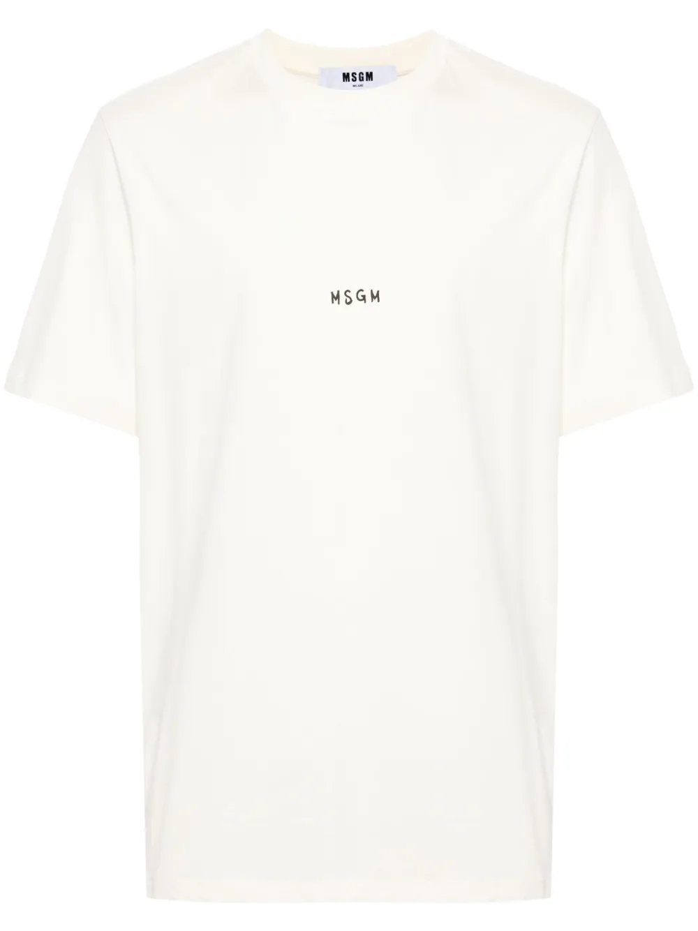 MSGM Katoenen T-shirt met logoprint Beige