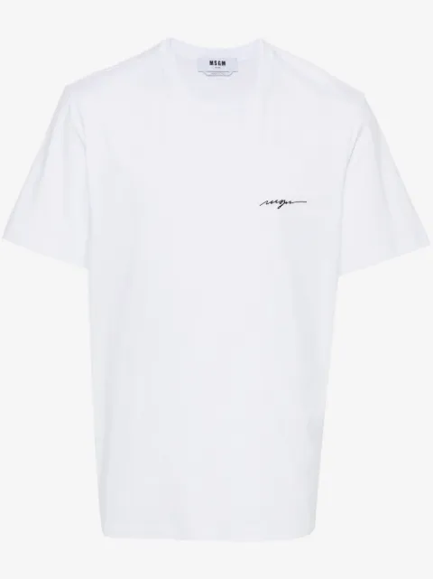 MSGM embroidered-logo cotton T-shirt
