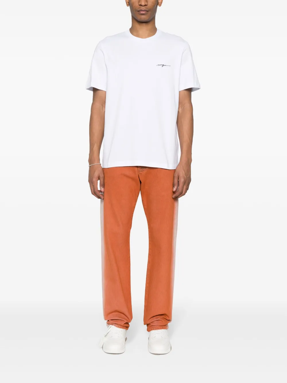 MSGM T-shirt met geborduurd logo - Wit