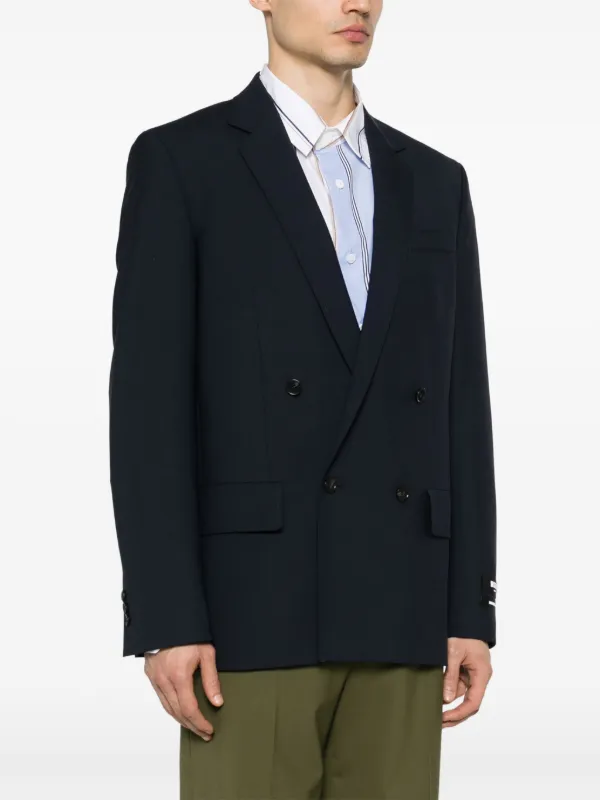 MSGM appliqu logo double breasted Blazer Farfetch